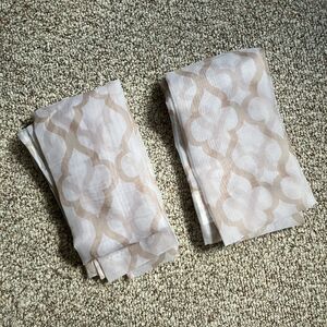 Set of 2 Mainstays Moroccan Lattice Sheer Panels 27.5" x 84" Tan White
